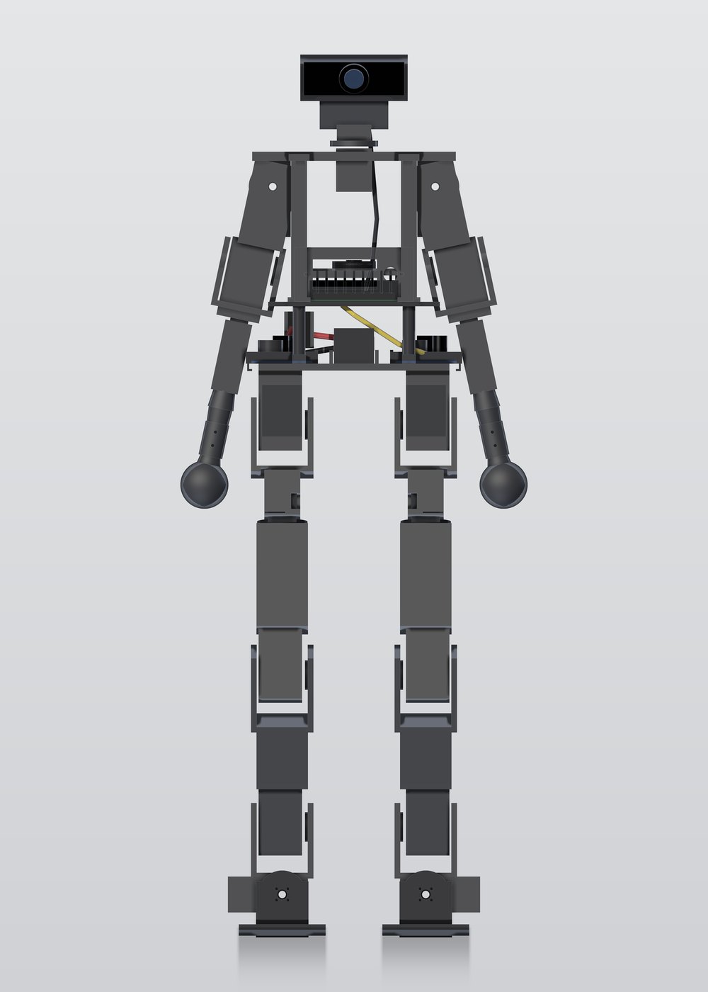 Front view render of Proto (1) showing the full body, arms and feet.